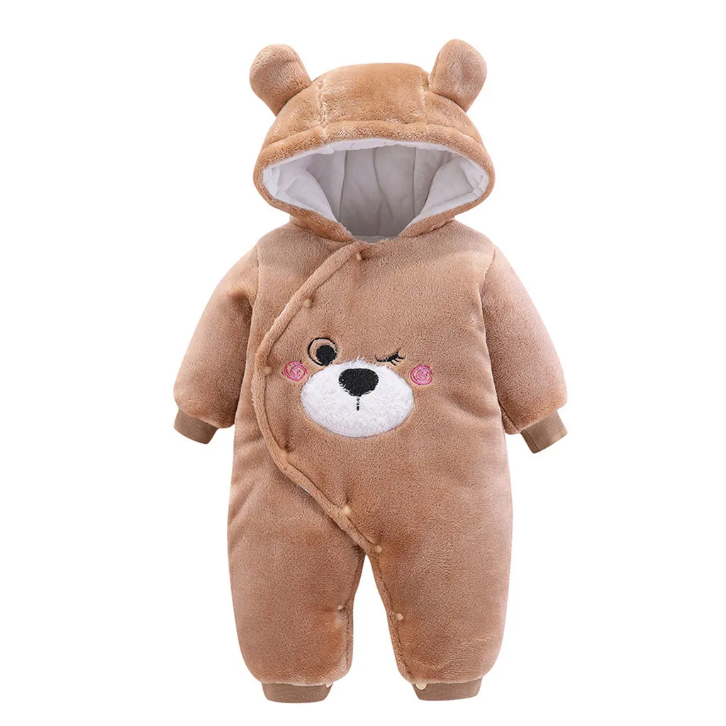 newborn boy toddler costume Infant Baby Boys Girls clothes Long Sleeve Cute Cartoon Rabbit Fleece Hooded Romper Outfits Clothing - Цвет: BW