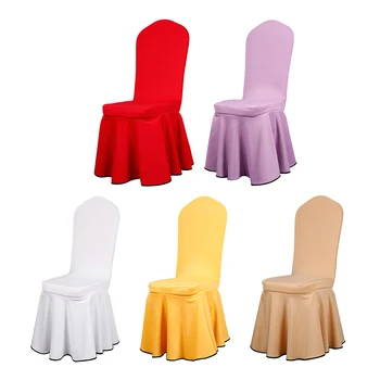 

Champagne Stretch Chair Cover Removable Elastic Chair Protector for Wedding Party Ceremony Banquet Hotel Supplies Chairs Decor