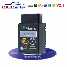 Avançado hh obd elm327 scanner bluetooth obd2 elm 327 v2.1 diagnóstico leitor de código automático adaptador de interface obd2 elm327 2.1