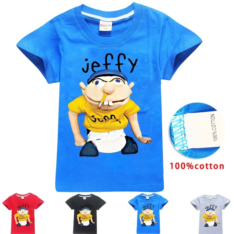 Kids Boys Girls Jeffy Puppet Cap Tops Cotton Tee Short Sleeve T Shirts Hat Kids Clothes Shoes Accessories Boys Clothing Shoes Accessories Larouchemc Com