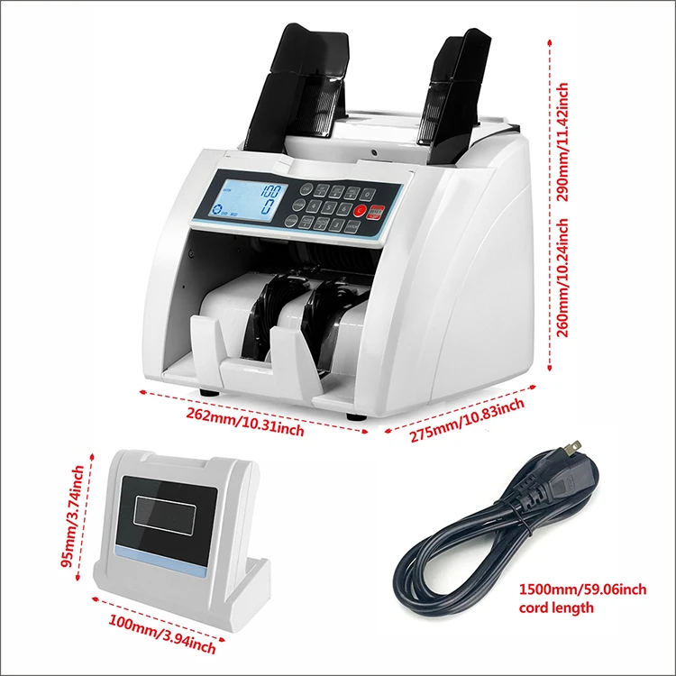Detecção de Dinheiro Máquina de Contagem de Semi-valor Contador de Dinheiro Novo Design Frontal Carregamento Bill Contador uv - mg ir dd Contagem Display Lcd 8 eu-9200t ??750