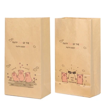 

10pcs Cute Pig Cartoon Paper Gift Bag Vintage Kraft Paper Envelope Greeting Cards Invitation Envelope Wedding Party Favor Bag