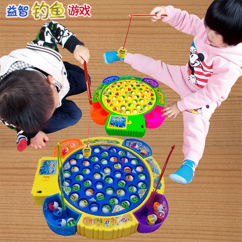 Обучающая игрушка для рыбалки для мальчиков 1-2-3 лет, электрическая Рыбалка для маленьких девочек 4-5 лет, есть пластиковые игрушки для рыбалки и достаточно