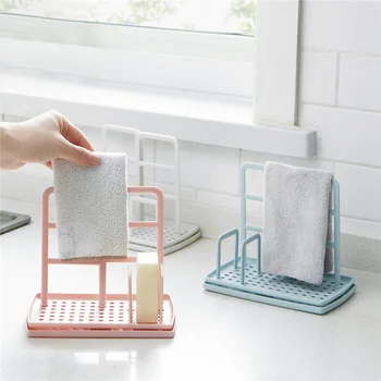 

​Newly listed kitchen table top rag rack, dish cloth, drain-free punching sponge soap rack, multifunctional storage rack