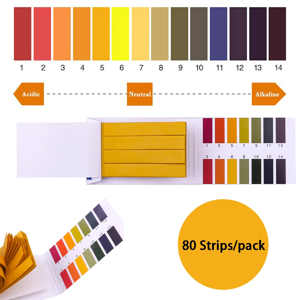 Uittreksel Grijp Guggenheim Museum 80 Strips/pack PH 1 14 Litmus Paper PH Tester Papers Universal Indicator  Paper Test for Water Aquarium|Indicator Paper| - AliExpress