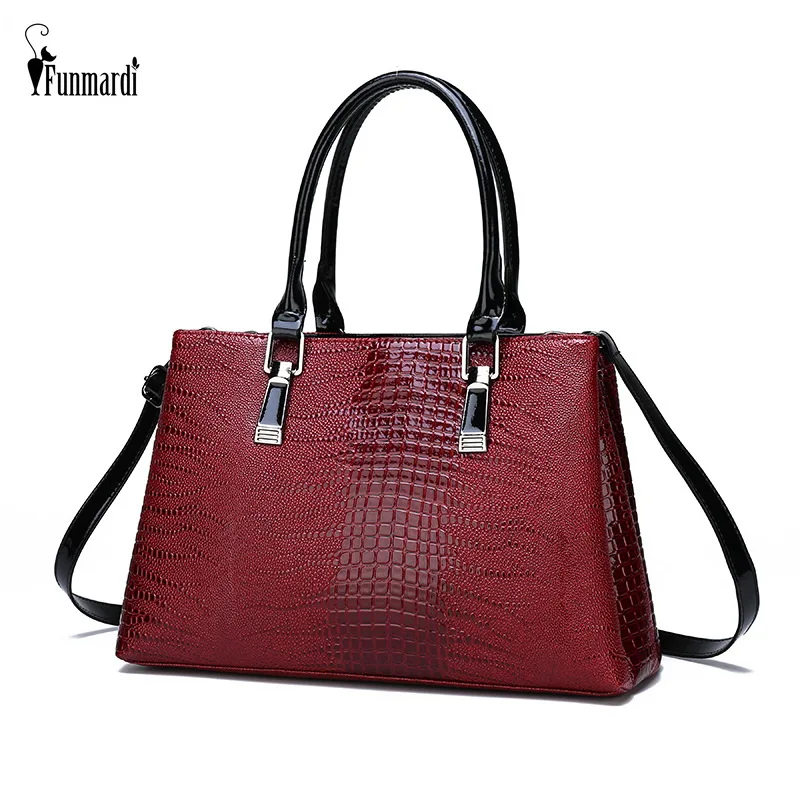 

FUNMARDI Vintage Ladies Large Bags For Women Handbag Luxury PU Leather Shoulder Bags Female Crossbody Bag Brand Totes WLHB2003