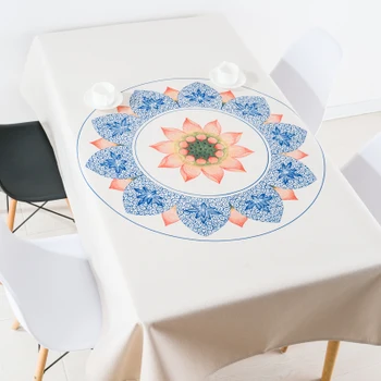 

New Chinese classic lotus agora table cloth linen tablecloths cover towel thick rectangular antependium dining hall decoration
