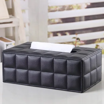 

Simple PU Tissue Box Rectangle Paper Towel Holder Desktop Napkin Storage Container Kitchen Tissue Tray For Home Office