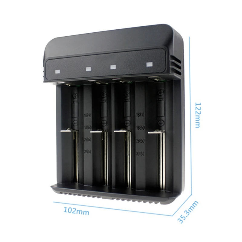 

4 Solts Smart Battery Charger Short Circuit Protection for 32650 26650 18650 17670 16340(Cr123A) Lithium Battery