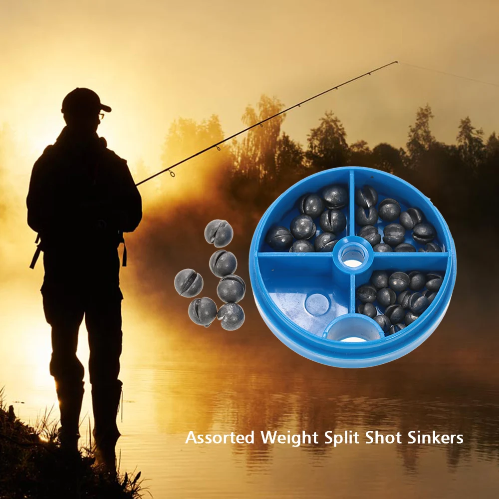 100 Pcs//box Open Bite Lead Set Bare Fishing-clip Drop Biting Round Plumb Bob Hot