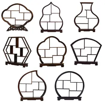 

Chinese Kung Fu Tea Pot Crafts Display Holder Shelves Teapot Tea Set Wood Carving Display Stand Decoration Home Tea Accessories