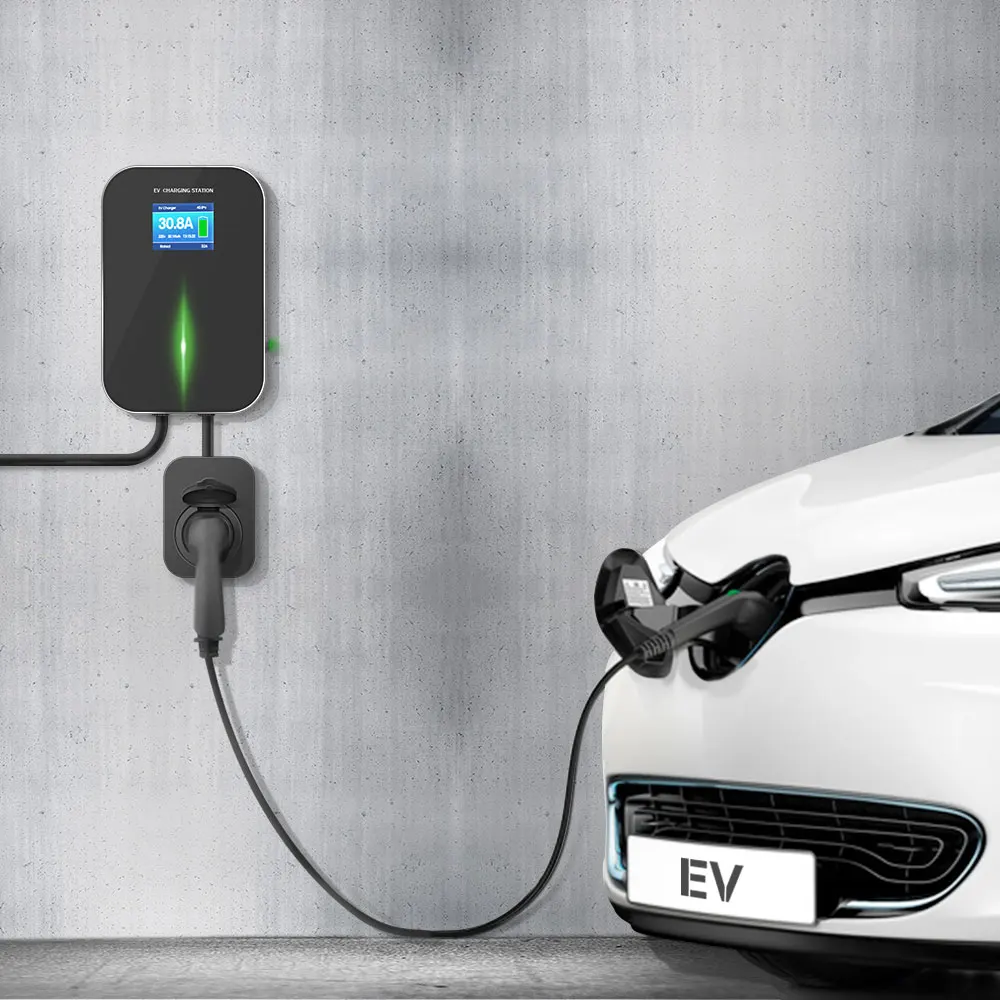 32A 3 Phase 22KW EV Charger Electric Vehicle Charging Station Type 2 Socket IEC 62196-2 With Holder for Audi BWM Volkswagen...