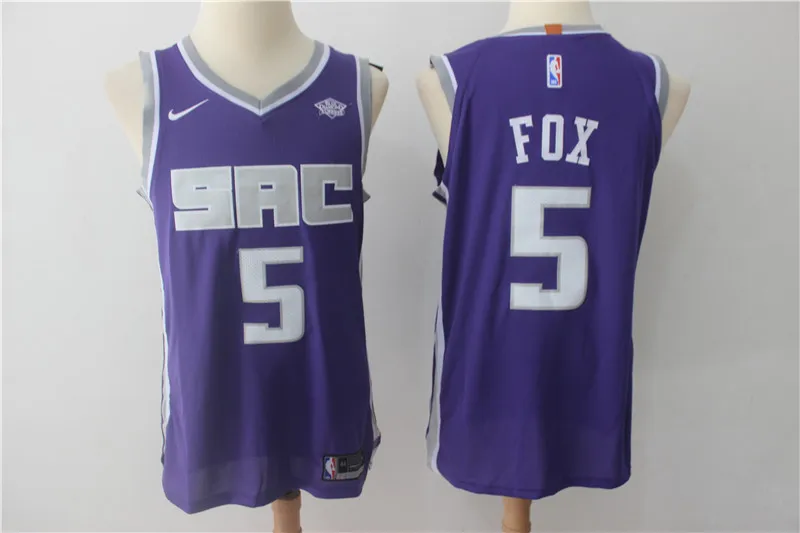 Sacramento De'Aaron Fox Marvin Bagley Chris Webber Джейсон Вильямс баскетбольные майки для мужчин - Цвет: Синий