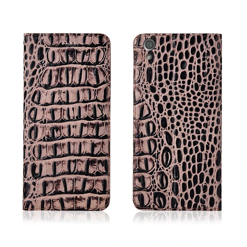 

Crocodile Back Pattern Genuine Real Leather Magnetic Flip Phone Bag For Sony Xperia XA1 Plus/Xperia XA1 Ultra Phone Case Coque