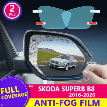 

for Skoda Superb 3 B8 3V 2009 - 2015 MK3 Rearview Mirror Film HD Anti-Fog Rainproof Auto Mirror Sticker Car Accessories
