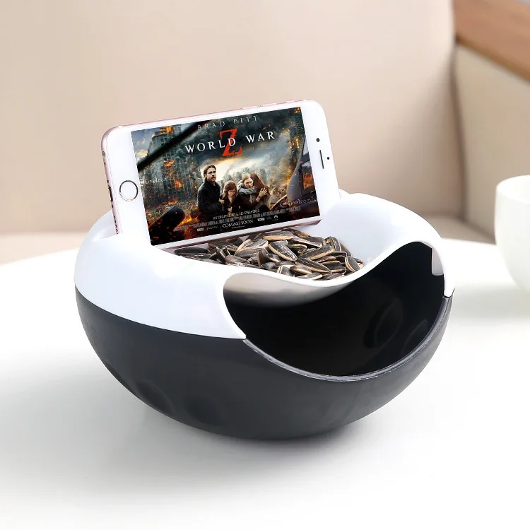 WHITE BLACK 1 шт. Современная Гостиная Дыня поднос для снэков коробка для конфет Бытовая Съемная двойная гайка коробка пластиковая тарелка для фруктов для «ленивых» ZP7051534 - Цвет: WHITE BLACK