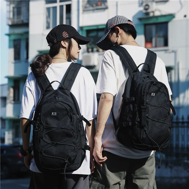 

Business men's black backpack, Oxford cloth waterproof schoolbag, female large-capacity outdoor travel bag, laptop backpack