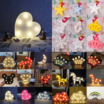 

3D Star Moon Animal LED Night Light Wall Lamp Baby Kids Bedroom Decor Gifts