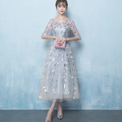 Серебристый Ladybeauty Новые короткие платья для выпускного вечера Vestido элегантные вечерние платья размера плюс - Цвет: Серебристый