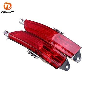 

POSSBAY Car Rear Bumper Reflector for VW Touareg (Typ 7P) 2011 2012 2013 2014 Pre-facelift Tail Warning Lights Housing Red Lens
