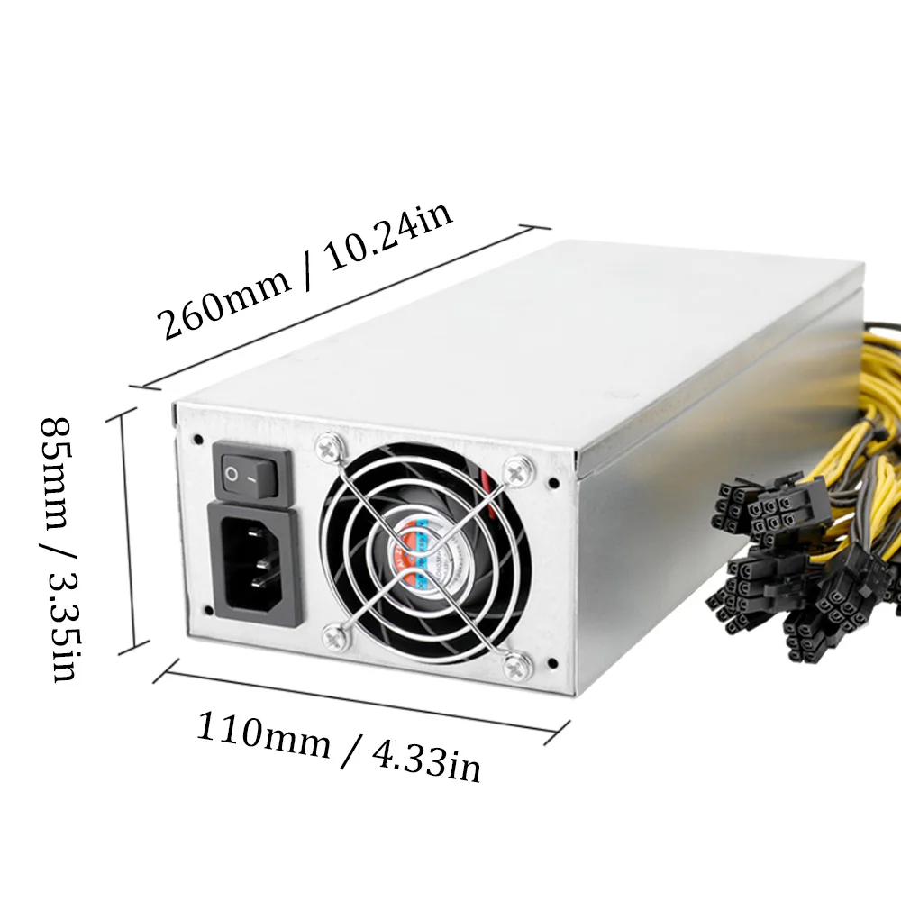 90% эффективности 2400 W 180-260 V Переключение сервера Питание горные машины Источники питания для bitman bitcoin Эфириума S9 S7 L3 Rig