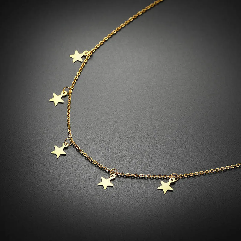 Женская Золотая Звезда Висячие колье ожерелье многослойное очарование небесные ювелирные изделия
