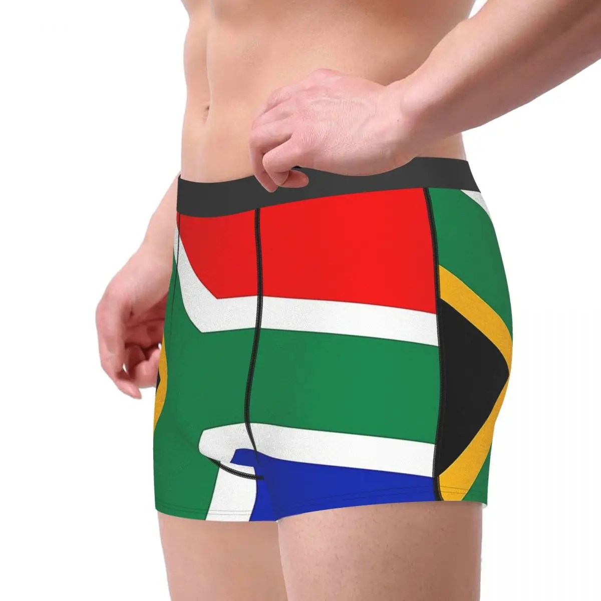 South African Flag Africa Map Mens Boxer Briefs Soft Cotton Underwear No Ride-Up for Mens and Boys