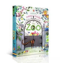 Usborne Peep Inside The Zoo Animal English Educational 3D Flap Picture Books Baby Children Reading Book educational children english book for baby and small children the very hungry caterpillar eric carle