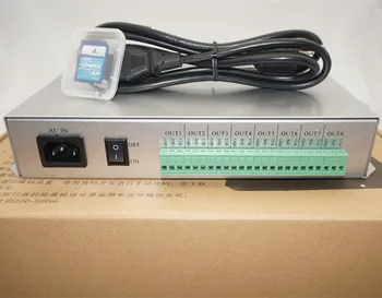 

T-300K SD Card online VIA PC RGB Full color led pixel module controller 8ports 8192 pixels ws2811 2801 2812b 8806 ect. led strip