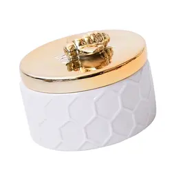 Ювелирные изделия для хранения круглой формы пчелы, насекомые керамические соты дизайнерский брелок