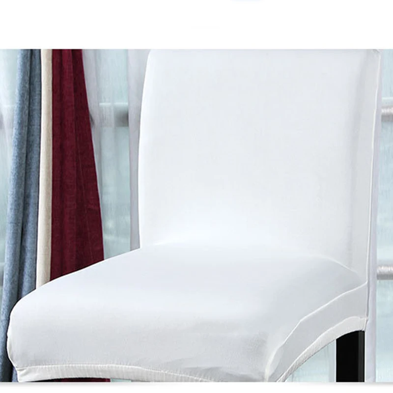 4 шт./лот чехол для кофейного стула для завтрака, бара, чехлы на стулья для отелей, банкетов, обеденных сидений, чехол для свадебного стула, Housse de Chaisse - Цвет: White