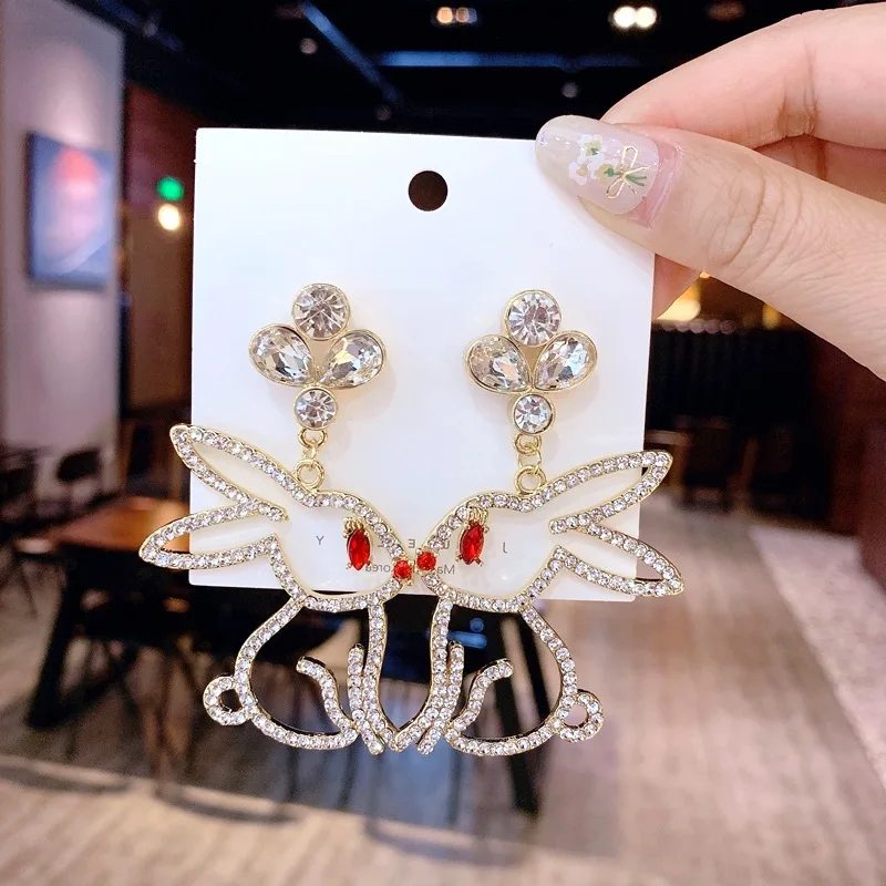2019 корейские модные серьги красочные блестящие строительные милые полые с