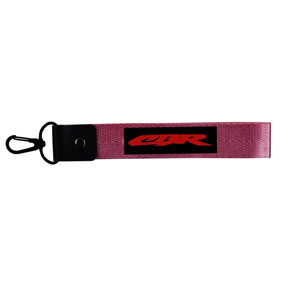 Pink Мотоциклетный автомобильный брелок с кольцом ключевой ремень Fob ID Card keycord Телефонный Шнур для iPhone samsung Honda CBR 600 f4i f2 f4 954 rr - Название цвета: Pink