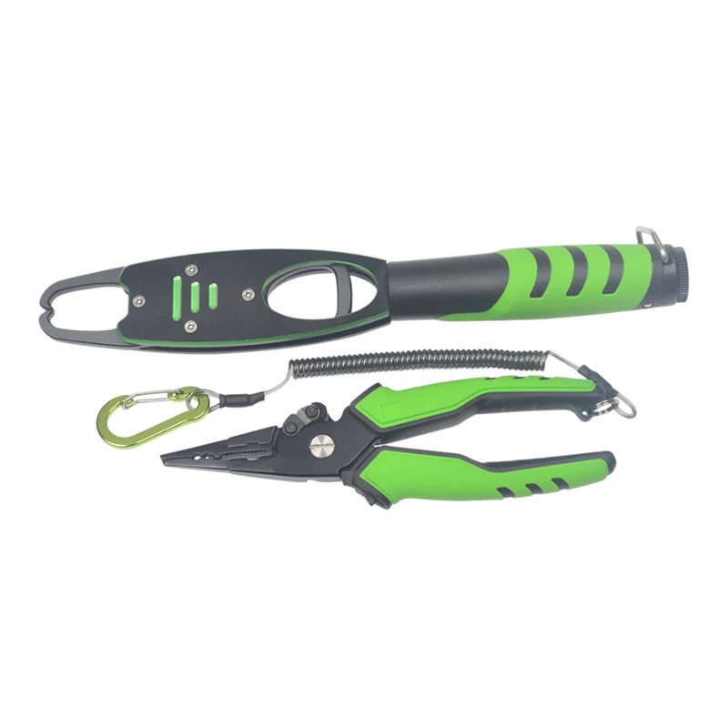 Набор плоскогубцев для горячей рыбалки многофункциональная, из алюминиевого сплава Рыбалка губа ручка захват со шкалой и самоблокирующимся крюком для удаления линии