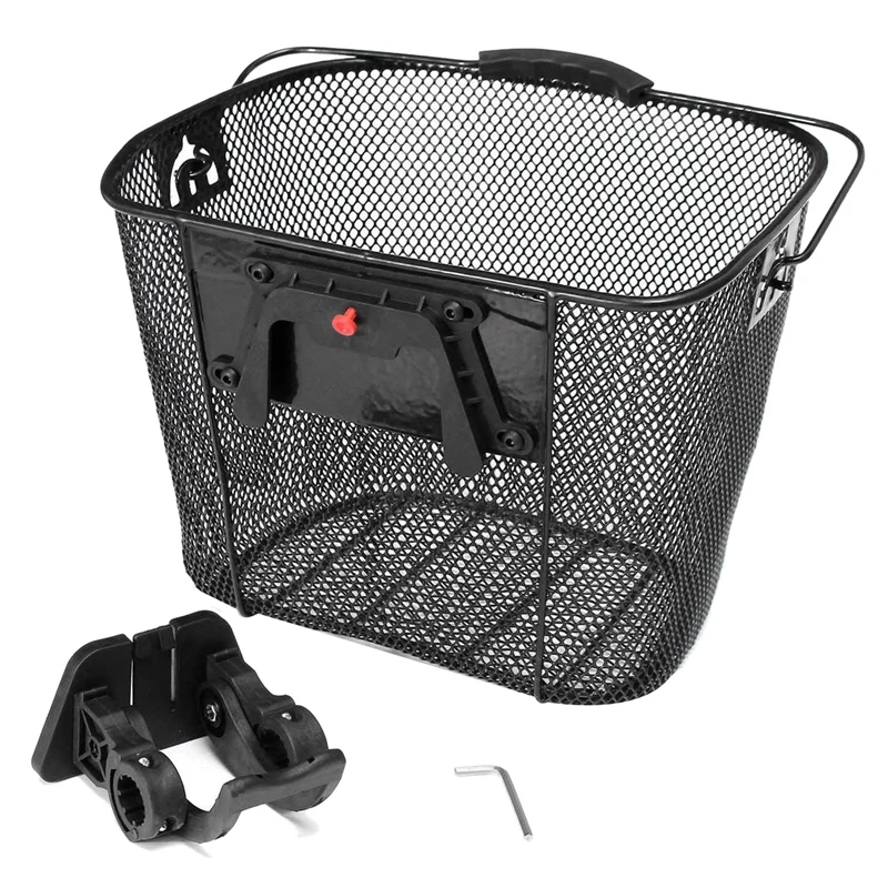

For Mountain Bikes Front Folding Baskets Bicycle Metal Baskets Cycling Backsplash Quick Release Shopping Basket