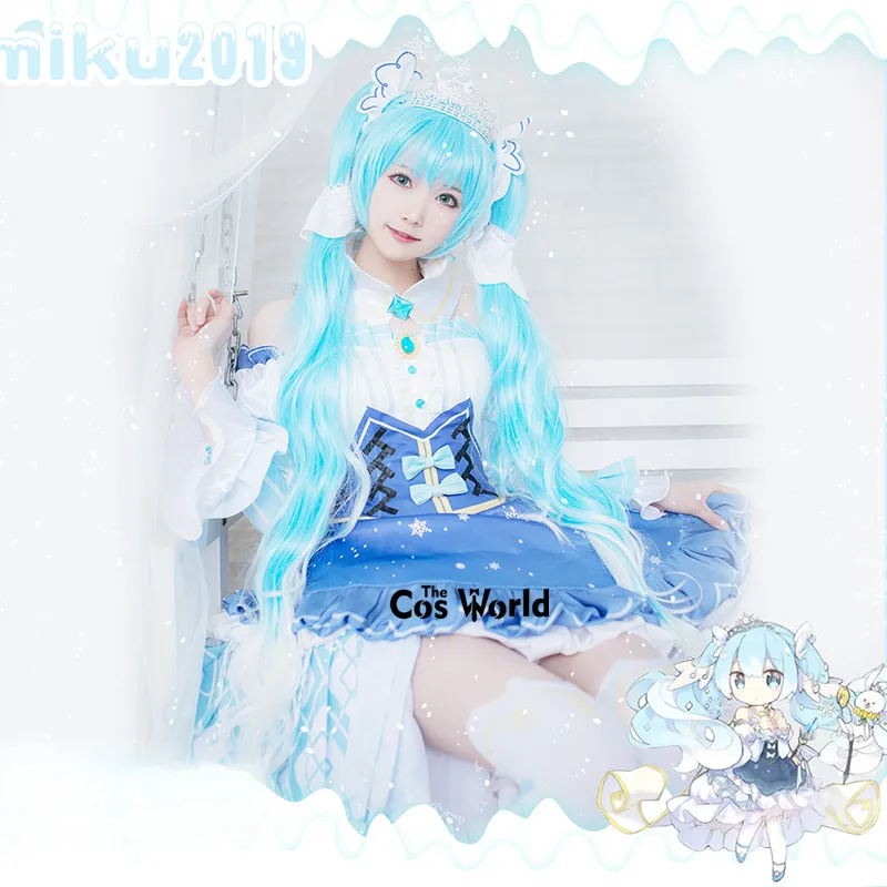 2019 Miku Prinzessin Schneekleid Uniform Outfits Anime Cosplay Kostüme 6