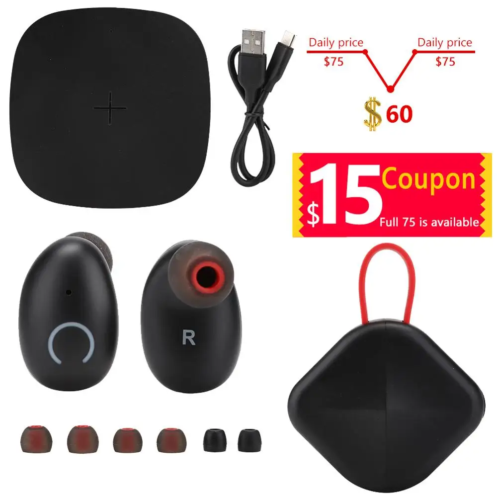

B6 IPX7 Waterproof Bluetooth 5.0+EDR Protocol Smart Earphone Wireless Earbuds Headset Earphones Support Aptx for iOS/Android