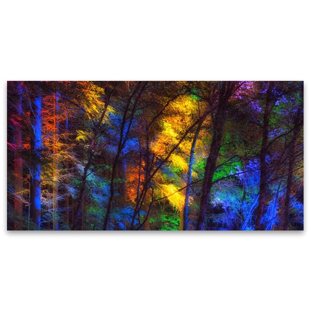 DDHH Wall Art Large Size Colorful Forest Trees Canvas Poster Art Prints Modern For Living Room Home Decorative Picture jy2001