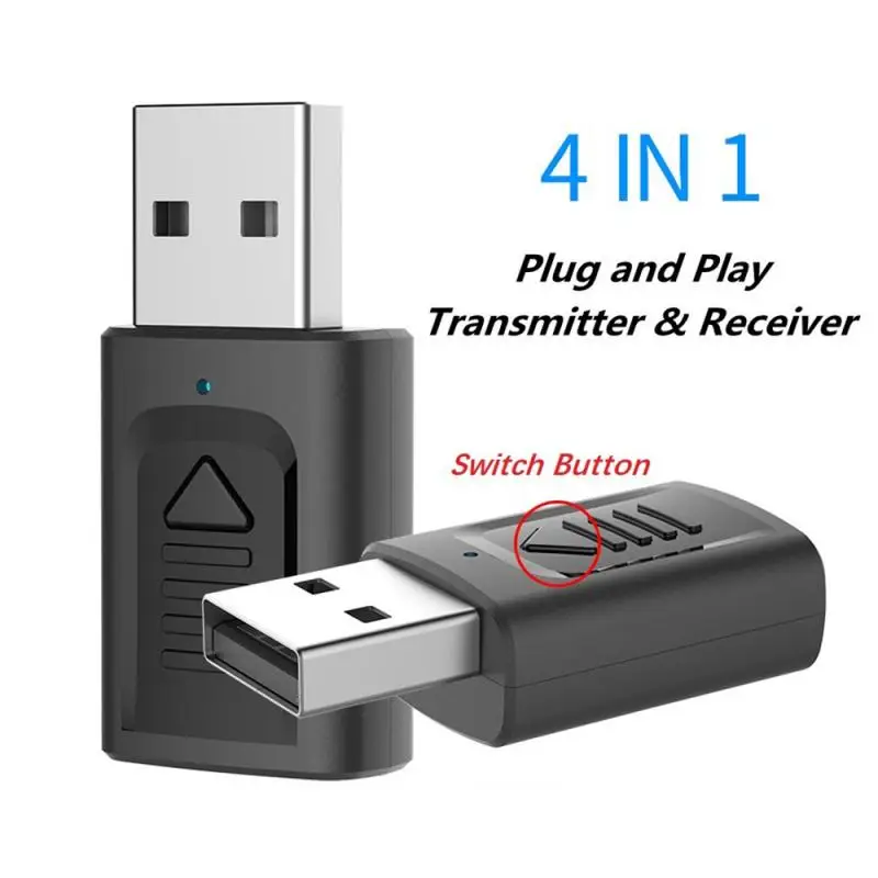 

2020 New 4 In 1 Wireless Bluetooth5.0 Adapter Bluetooth Receiver Bluetooth Transmitter Universal USB Interface Wireless Convert