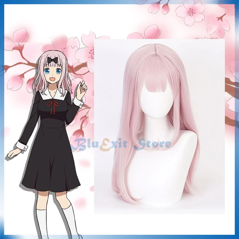 Kaguya-sama Love is War Wig Chika Fujiwara Длинный розовый прямой косплей Хэллоуин ролевые игры