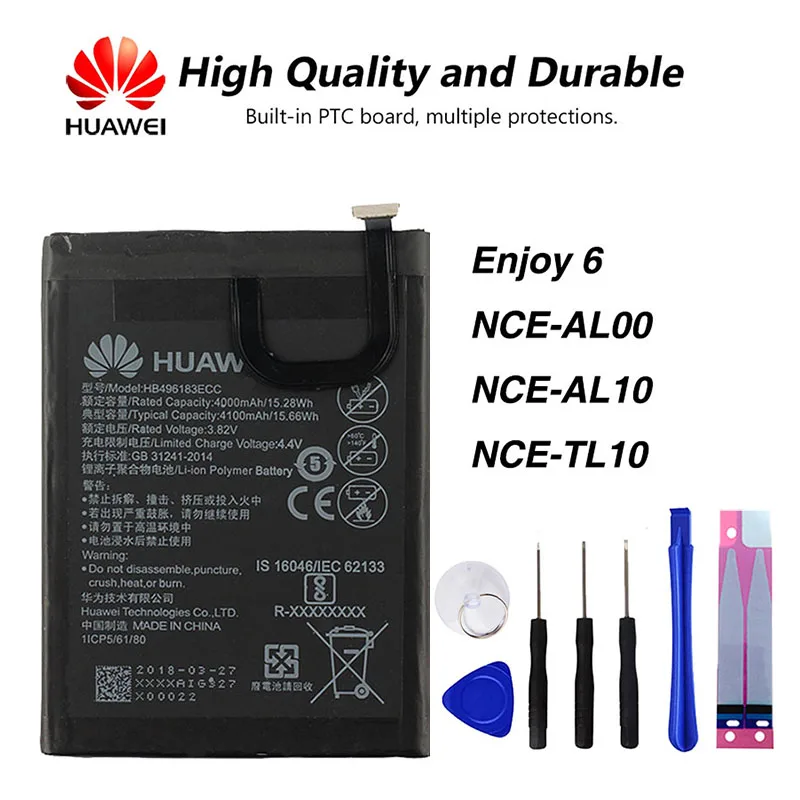 

Original Huawei HB496183ECC phone battery For Huawei Enjoy 6 NCE-AL00 NCE-AL10 NCE-TL10 4100mAh