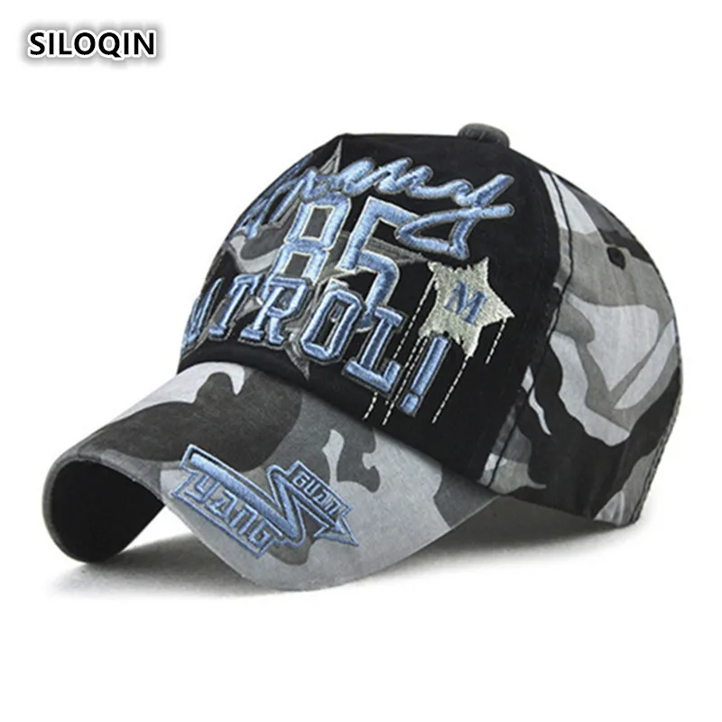 SILOQIN/весенне-осенняя трендовая детская шапка для мальчиков и девочек, хлопковая камуфляжная бейсболка с регулируемой защитой от солнца