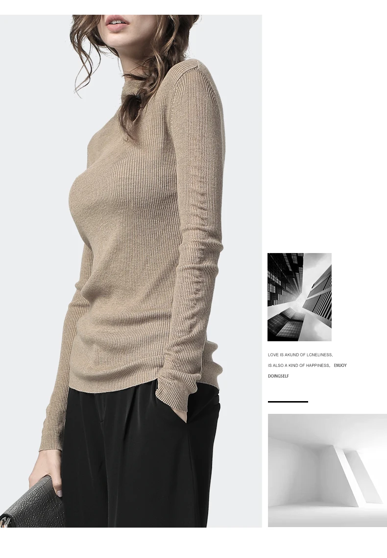 Модный женский Зимний вязаный джемпер 2019, сексуальный прозрачный тонкий свитер с высоким горлом, обтягивающие Топы с длинным рукавом