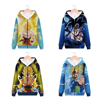 

New 3D Printed Anime Dragon Ball Z Men Women Hoodies 2019 Fashion Streetwear Hooded Jacket Sweatshirt Cosplay Zipper Men Hoodie