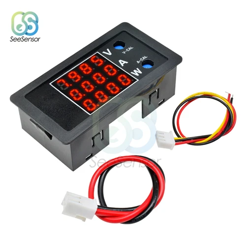 DC 50V 100V 5A 10A Digital Voltmeter Ammeter Wattmeter Power Current Voltage Meter 250W 1000W High Power Volt Detector Tester 100V 10A 1000W