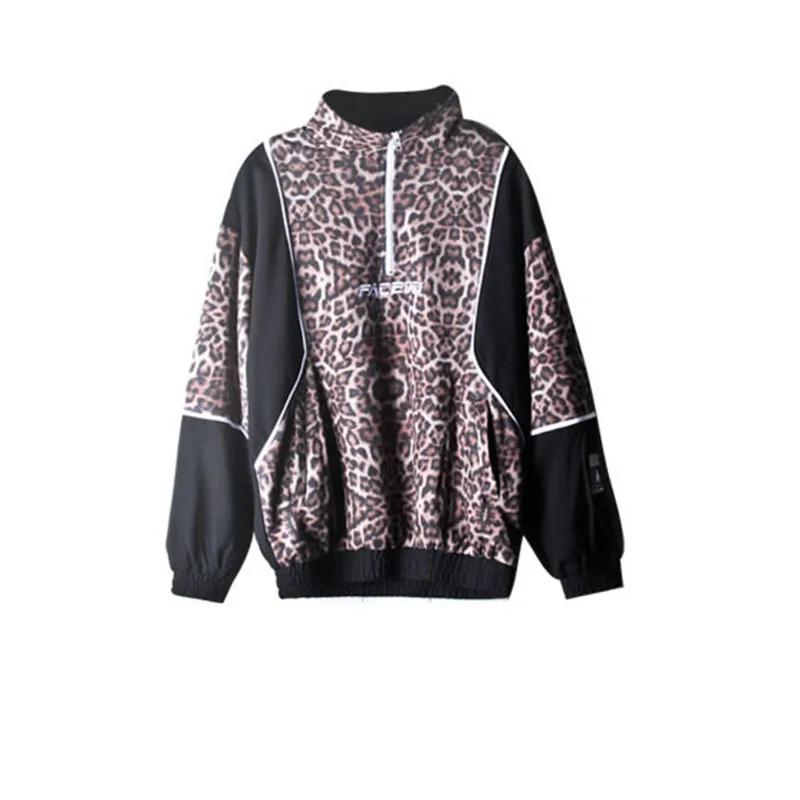 XITAO бренд Tide леопардовая оснастка толстовка модная женская одежда из двух частей плюс бархат Осень Зима Женский комплект 2 шт. XJ2865 - Цвет: top     XJ2865