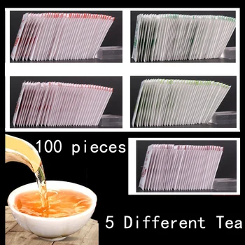 

100 pieces 5 Different Tea Including Pu-erh Black Green Tiekuanyin Jasmine Tea Chinese Premium Quality Tea