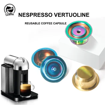

Reusable Coffee Capsule Pod Compatible for Nespresso Vertuoline Plus & Delonghi ENV150 Refillable Stainless Steel Coffee Filter