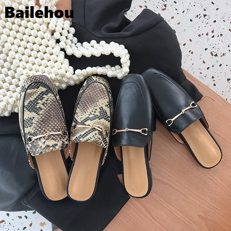 Bailehou/Коллекция 2019 года фирменный дизайн женские шлепанцы без шнуровки на плоской