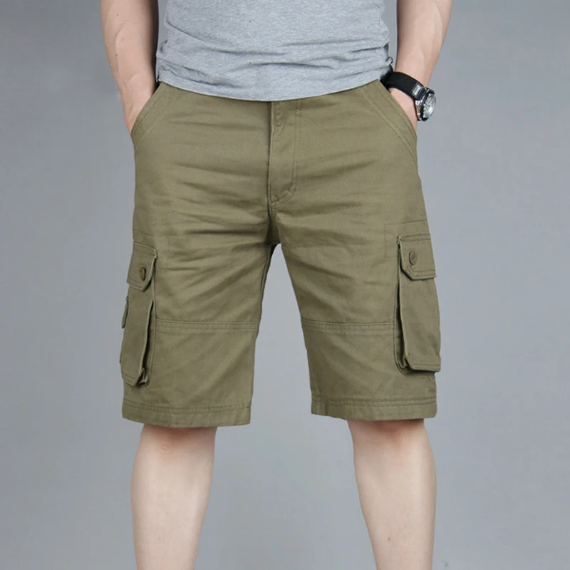 Cargo Shorts Men Summer Casual Mulit-Pocket Shorts Men Joggers Shorts Trousers Men Breathable Big Tall 42 44 46 Large Size - Цвет: Army Green